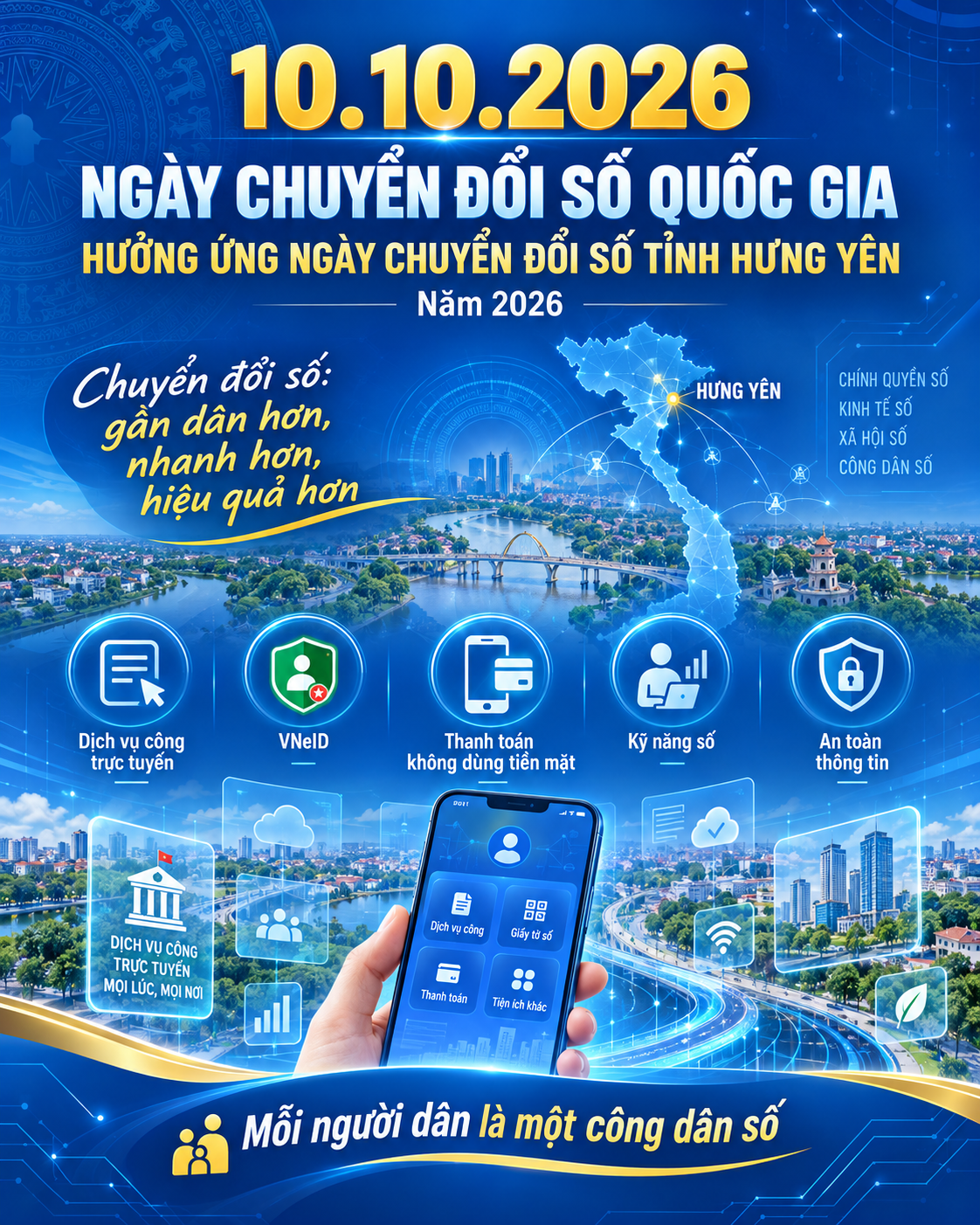 HƯỞNG ỨNG NGÀY CHUYỂN ĐỔI SỐ QUỐC GIA VÀ NGÀY CHUYỂN ĐỔI SỐ TỈNH HƯNG YÊN NĂM 2026